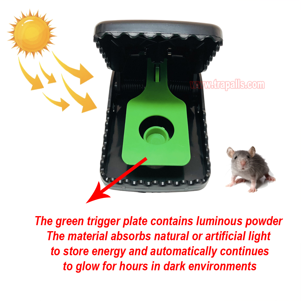 Indoor Reusable Plastic Rodent Control Quick Set Snap Rat Killer with Luminous Shining Trigger Plate Rat Snap Trap - Image 7
