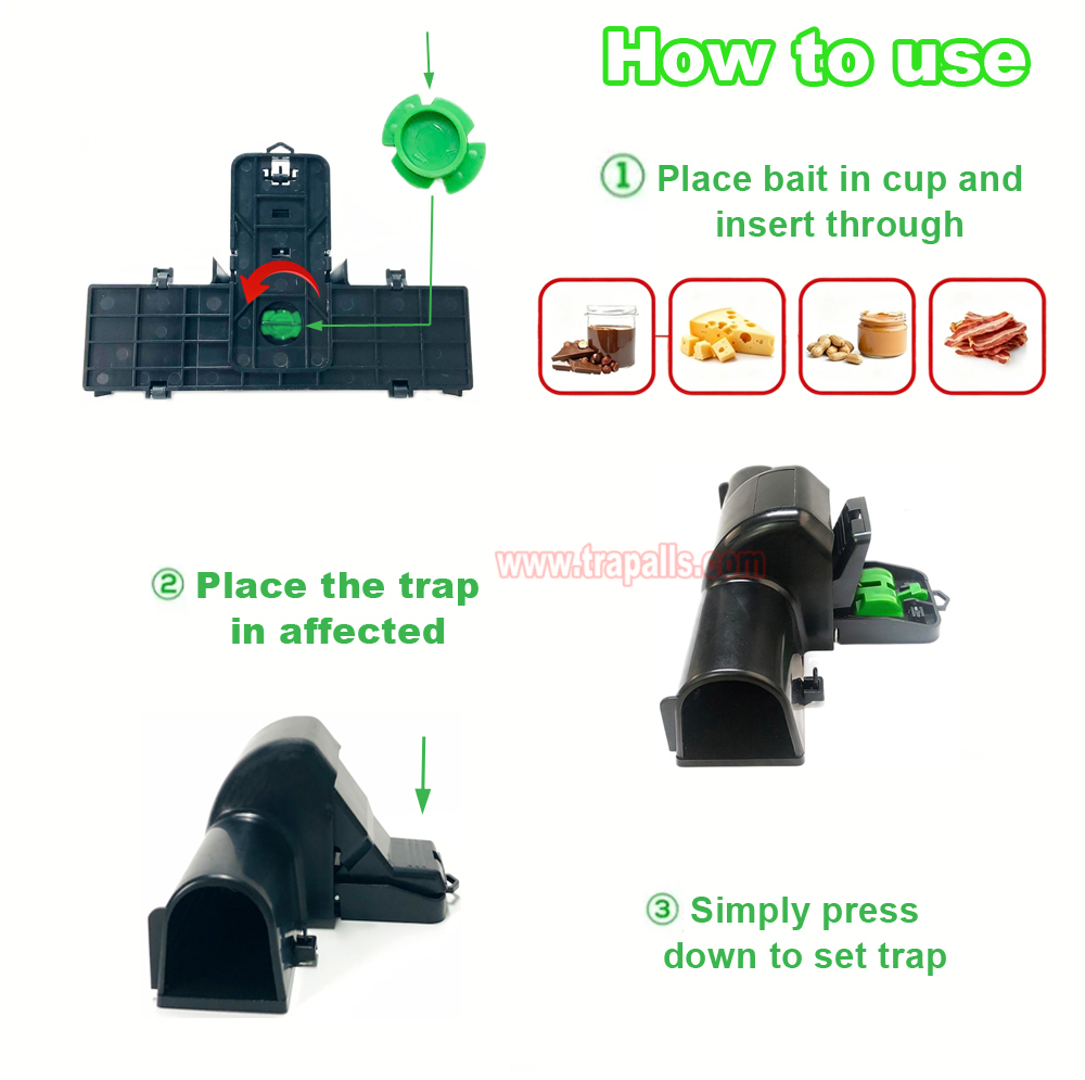 Outdoor Indoor Mouse Snap Trap with Tunnel Mouse Trap Station with Luminous Trigger Plate Glow in the Dark Environment - Image 4