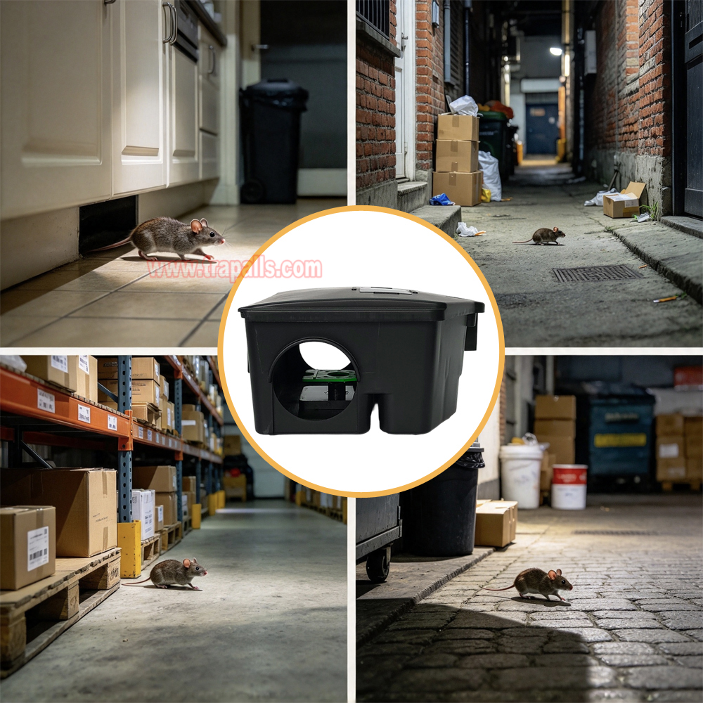 Indoor Humane Plastic Lockable Mouse Snap Trap Compatible Mouse Trap Box Mouse Bait Station with Key - Image 13