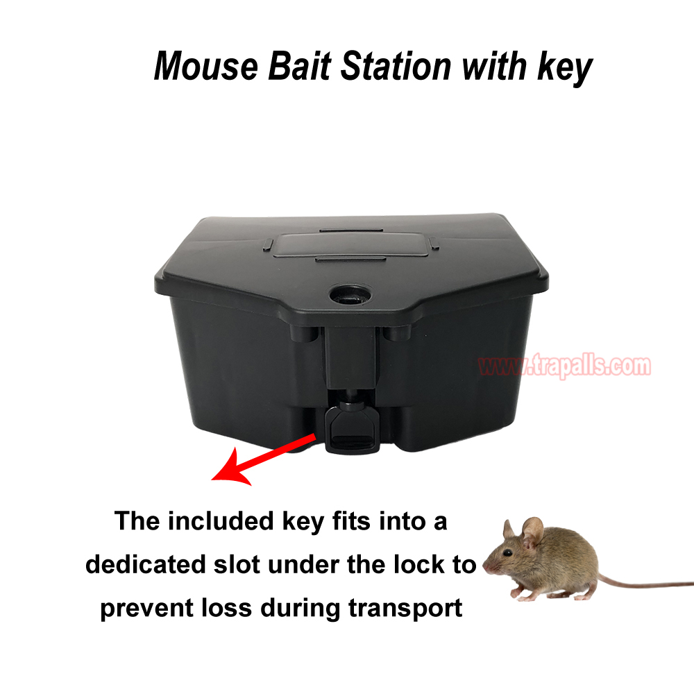Indoor Humane Plastic Lockable Mouse Snap Trap Compatible Mouse Trap Box Mouse Bait Station with Key - Image 4