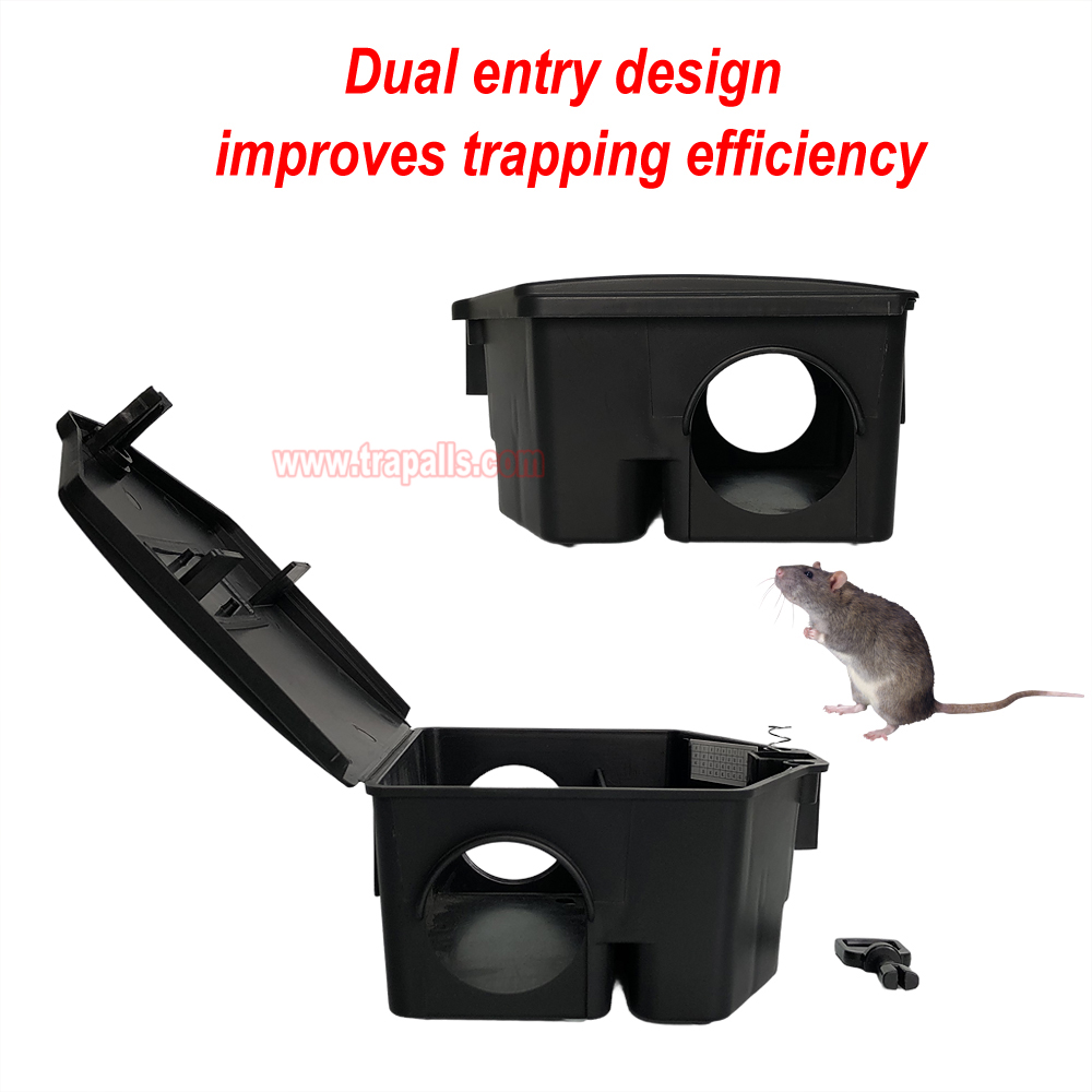 Indoor Humane Plastic Lockable Mouse Snap Trap Compatible Mouse Trap Box Mouse Bait Station with Key - Image 8