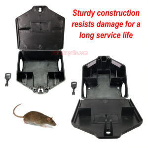 Indoor Humane Plastic Lockable Mouse Snap Trap Compatible Mouse Trap Box Mouse Bait Station with Key - Image 9