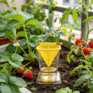 Home Kitchen Reusable Insects Bug Live Catch Release Fruit Fly Yellow Attraction Design Fruit Fly Trap - Image 11