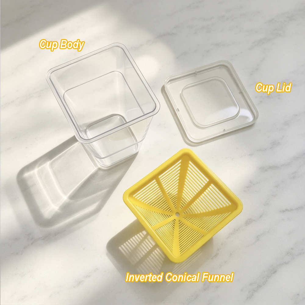 Home Kitchen Reusable Insects Bug Live Catch Release Fruit Fly Yellow Attraction Design Fruit Fly Trap - Image 6
