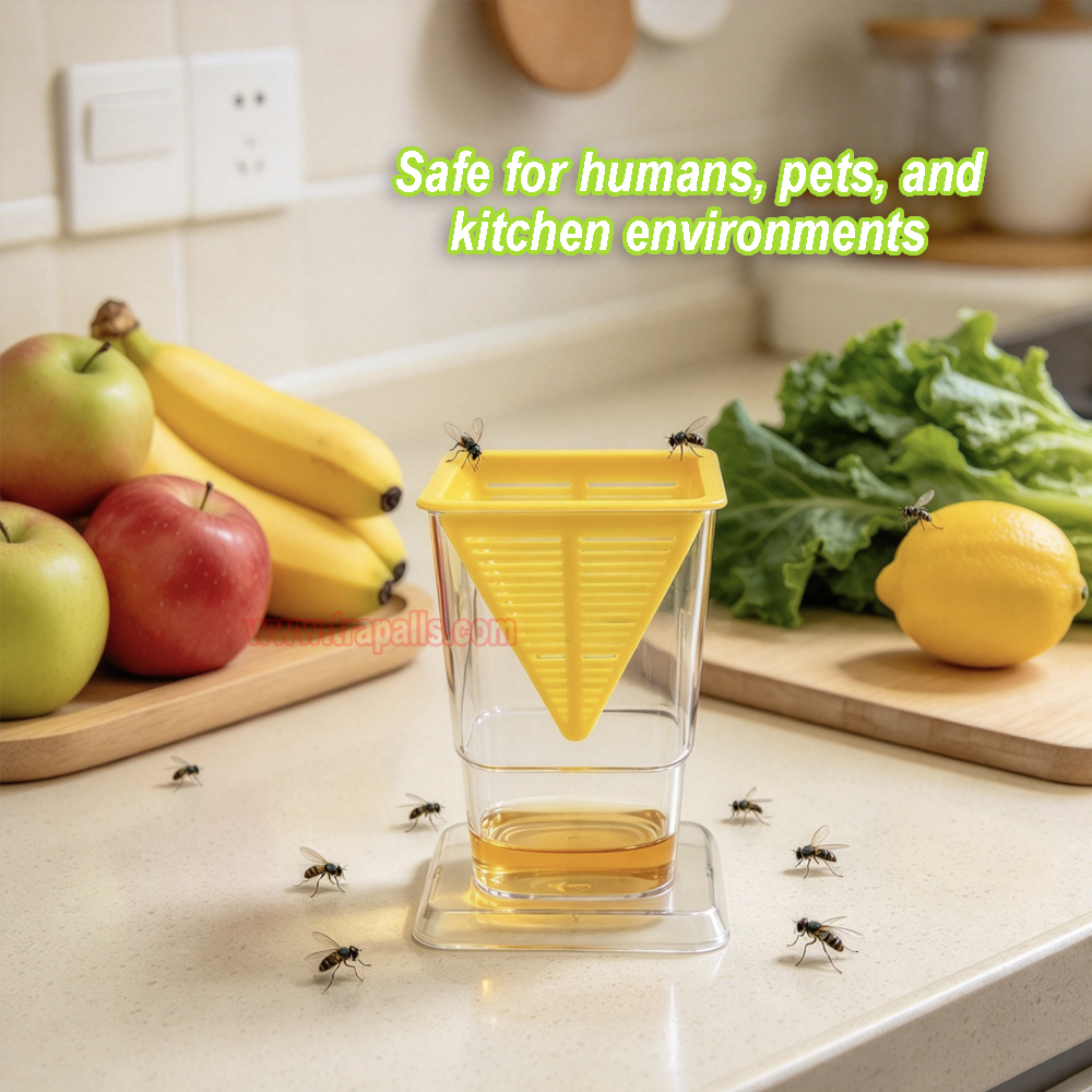 Home Kitchen Reusable Insects Bug Live Catch Release Fruit Fly Yellow Attraction Design Fruit Fly Trap - Image 8